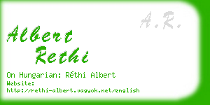 albert rethi business card
