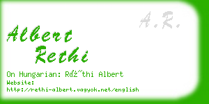 albert rethi business card